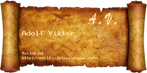 Adolf Viktor névjegykártya